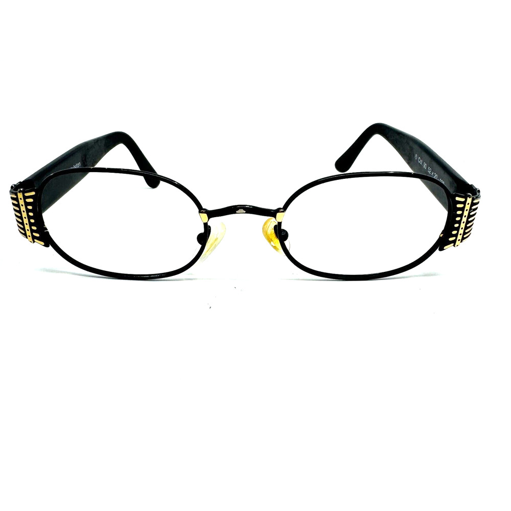 HALSTON Col.90 Eyeglasses Frame Full Rim 52-20-138 Black Polished H9965